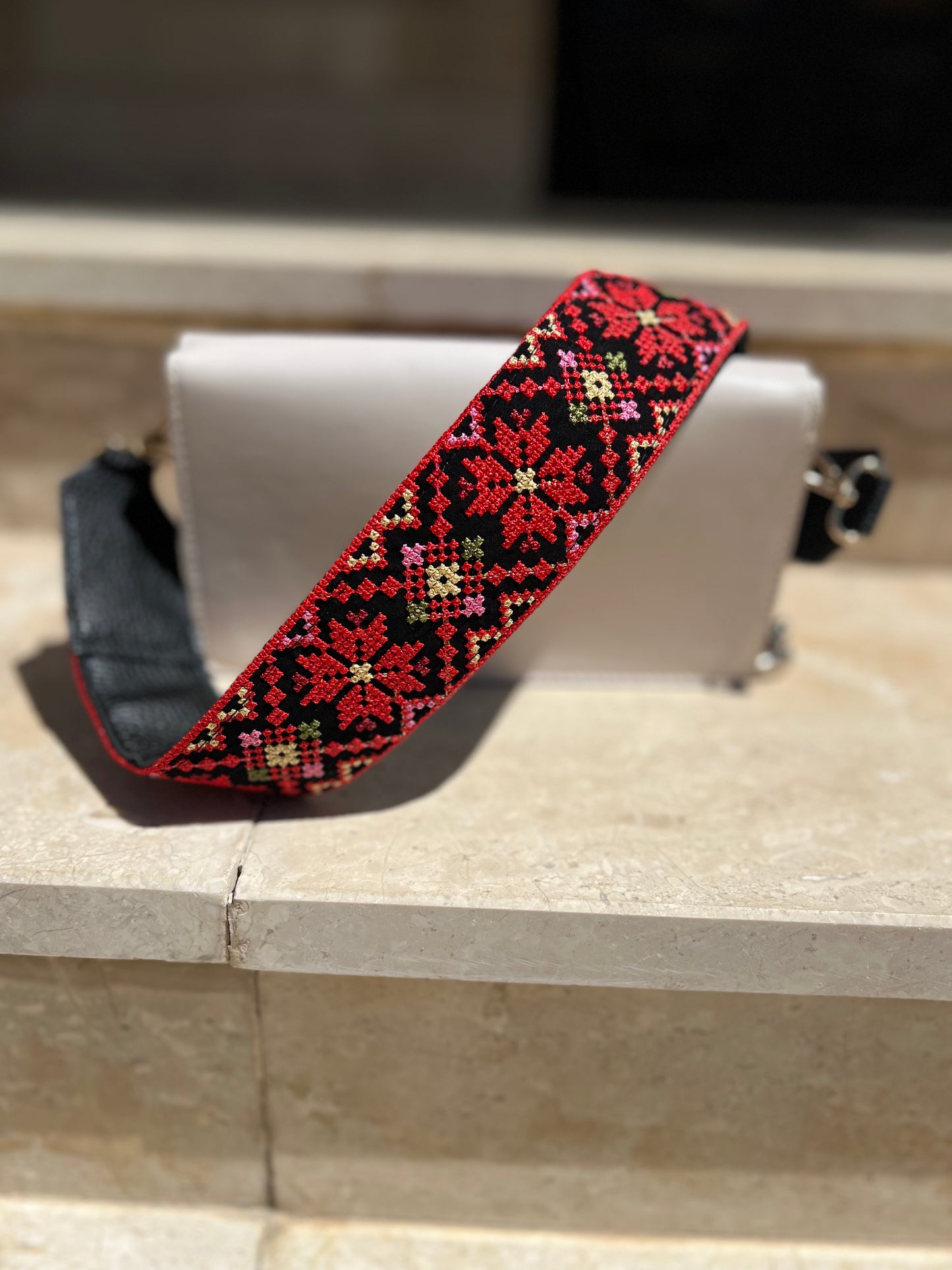 Tatreez Strap | Multipurpose Bag, Camera & Guitar Strap – Palestinian Embroidery Pattern