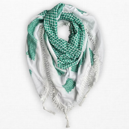 Bold Green Kufiya (Keffiyeh) | Made in Jordan
