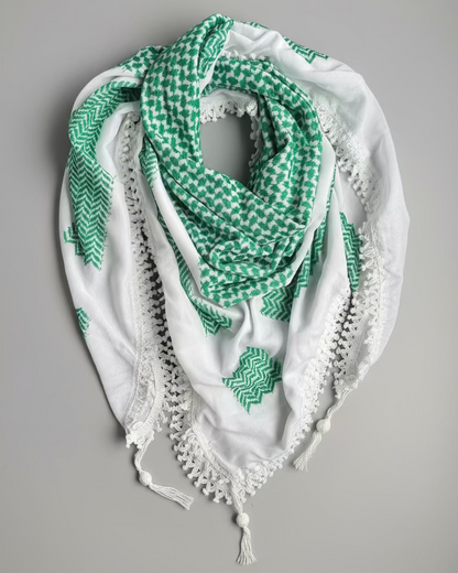Bold Green Kufiya (Keffiyeh) | Made in Jordan