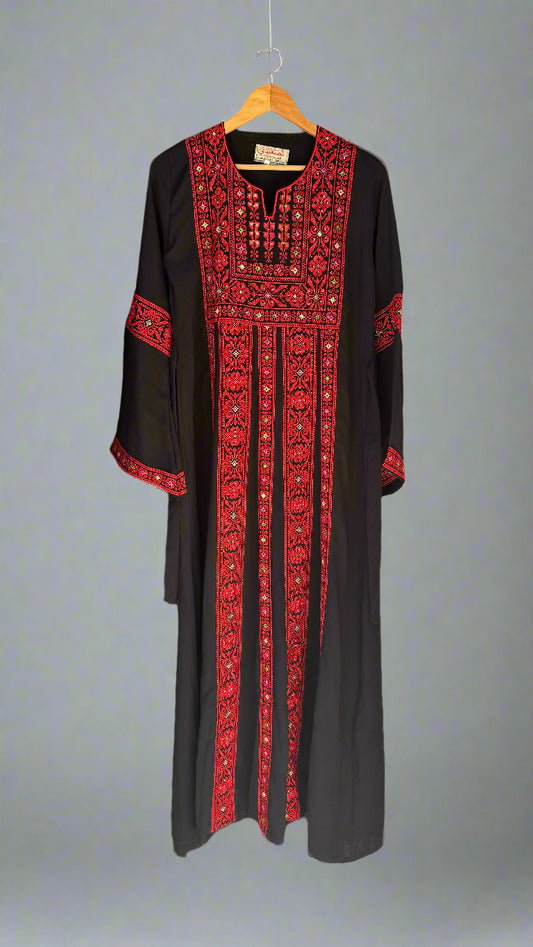 Tatreez Thobe Black and Red