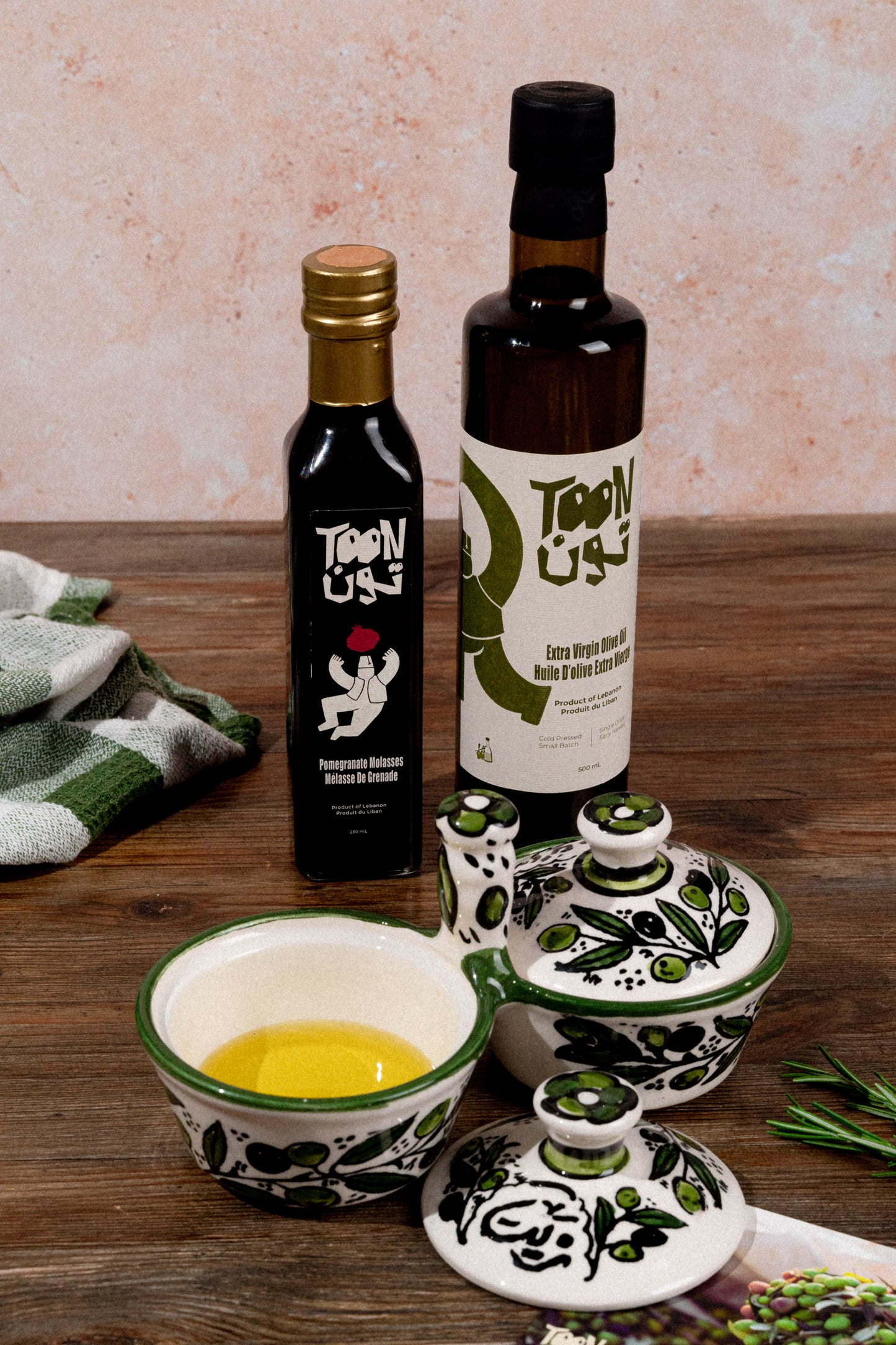 Gift Set - Turath "Heritage" | Hand-painted Ceramic, Olive Oil, Pomegranate Molasses