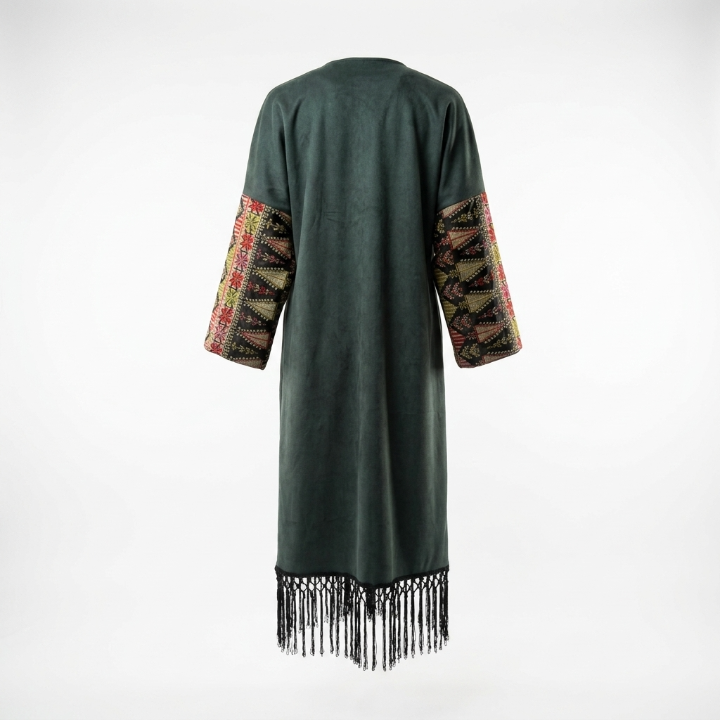 Velvet Tatreez Bisht – Emerald