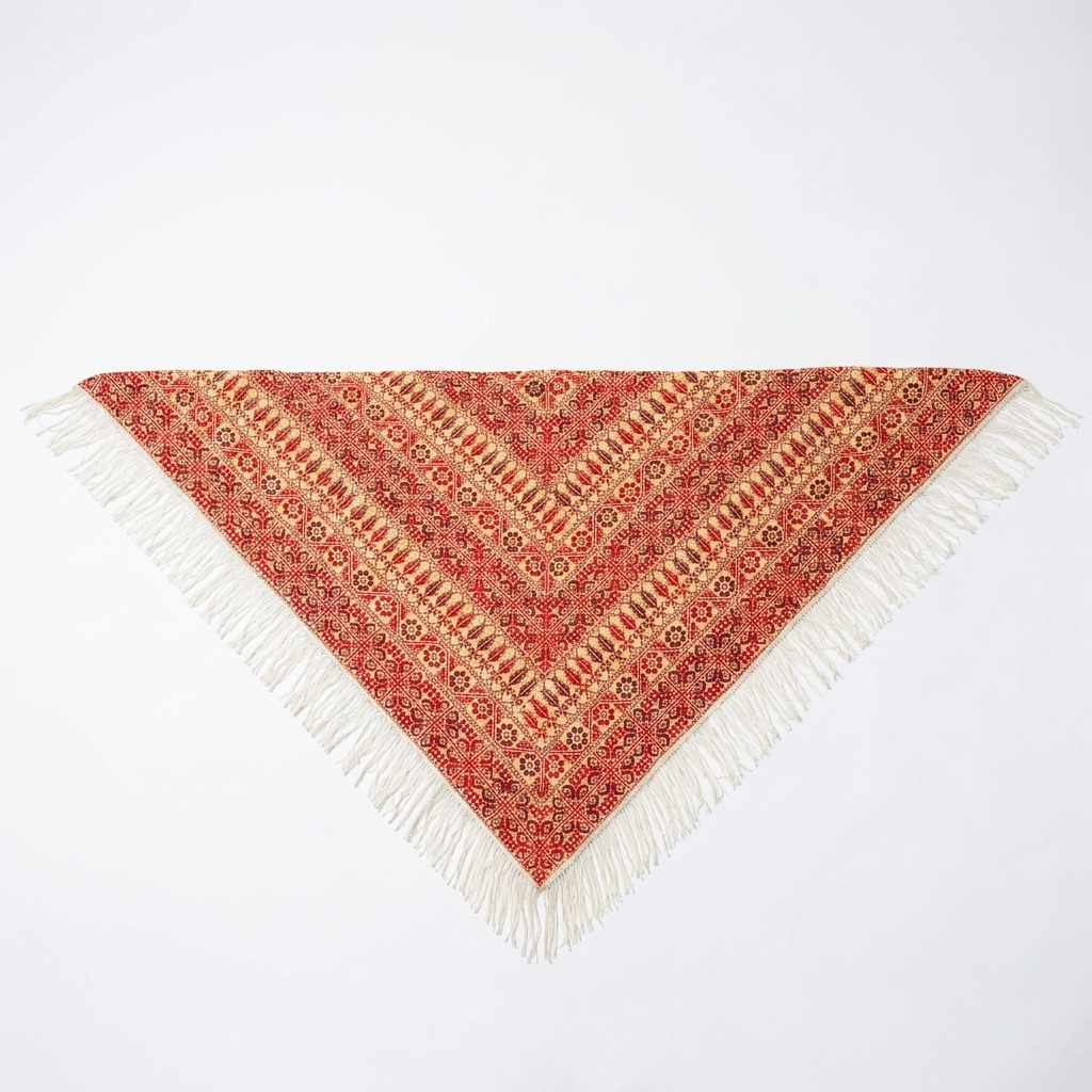 Ward Hand-Stitched Shawl - Red Ivory