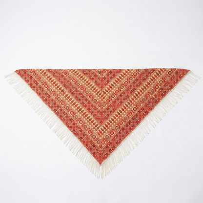 Ward Hand-Stitched Shawl - Red Ivory