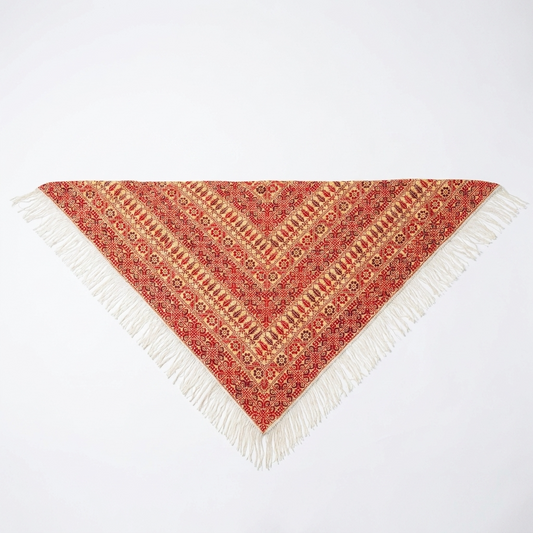 Ward Hand-Stitched Shawl - Red Ivory
