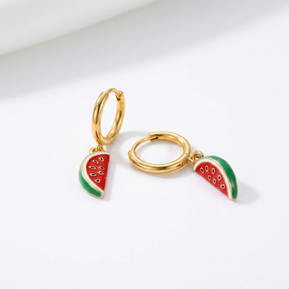 Watermelon Hoop Earrings