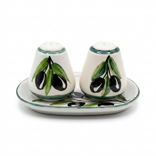 Zaytoun Ceramic Salt & Pepper Set