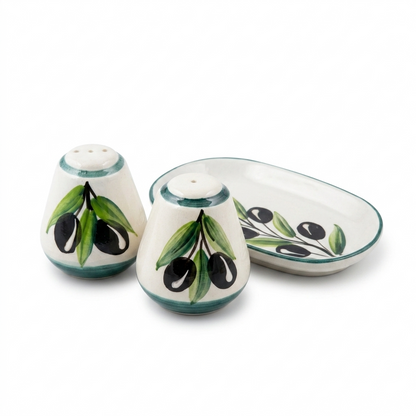 Zaytoun Ceramic Salt & Pepper Set