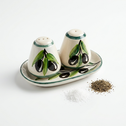 Zaytoun Ceramic Salt & Pepper Set