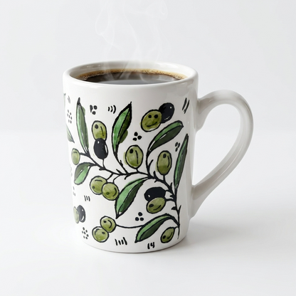 Title Zaytoun Ceramic Mug – Hand-Painted