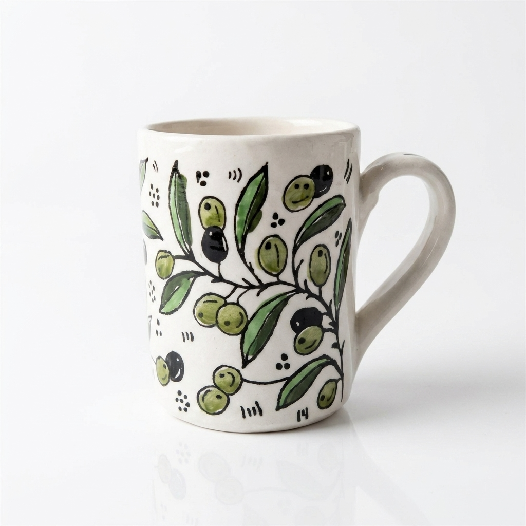Title Zaytoun Ceramic Mug – Hand-Painted
