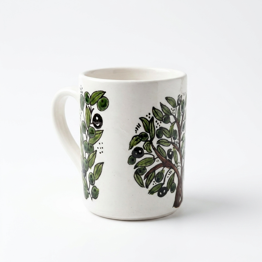 Title Zaytoun Ceramic Mug – Hand-Painted