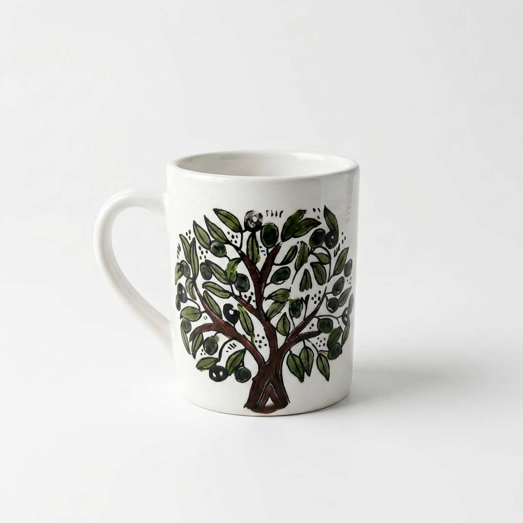 Title Zaytoun Ceramic Mug – Hand-Painted