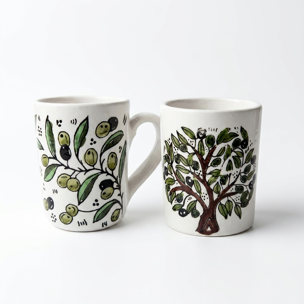 Title Zaytoun Ceramic Mug – Hand-Painted